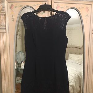 Sandra Darren Navy Blue Lace Dress